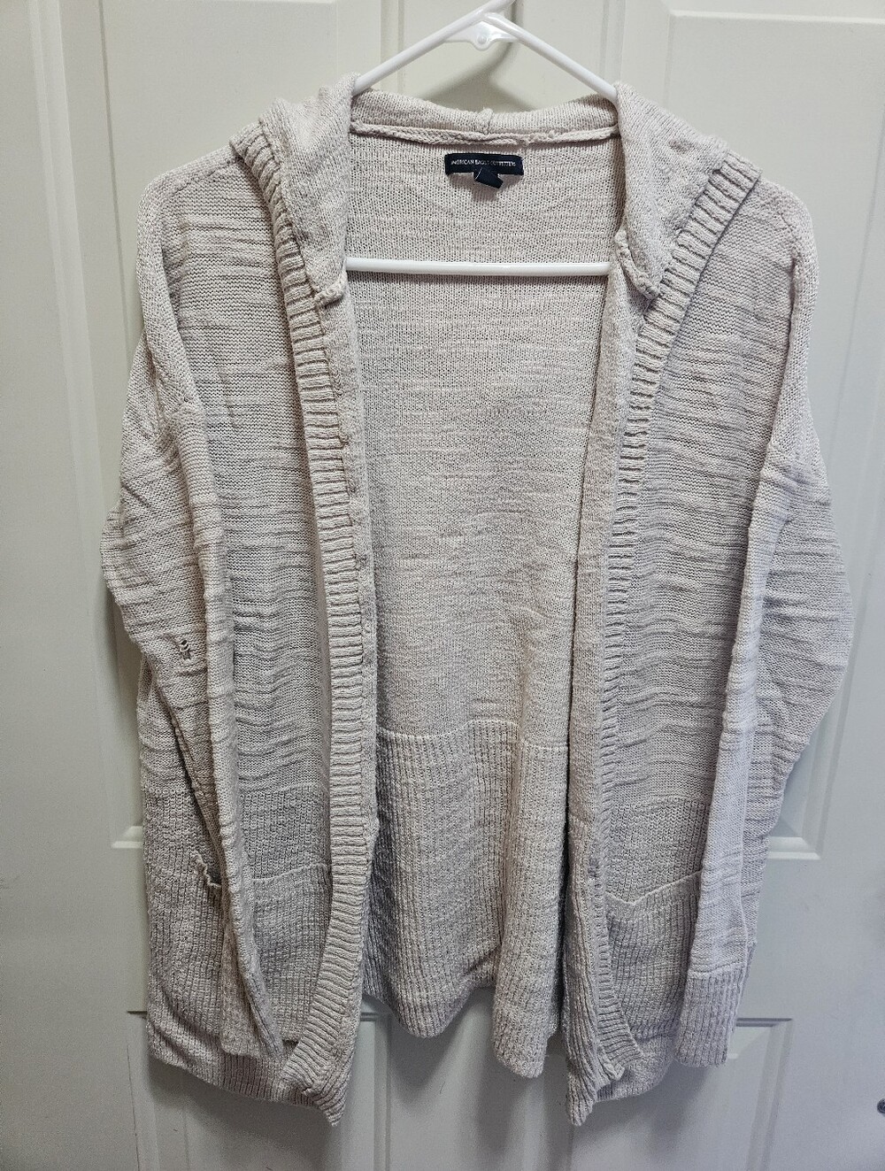 American Eagle Textured Hooded Cardigan